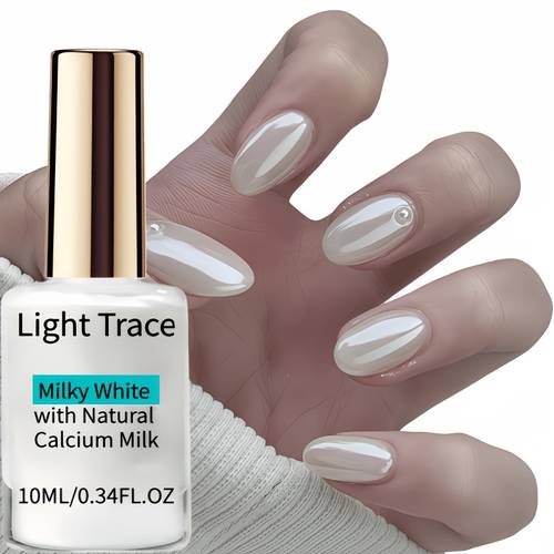 spring summer white nail strengthener 10ml nail polish natural quick drying no light needed easy to apply long lasting gloss formula pearlescent effect suitable for daily commuting wear