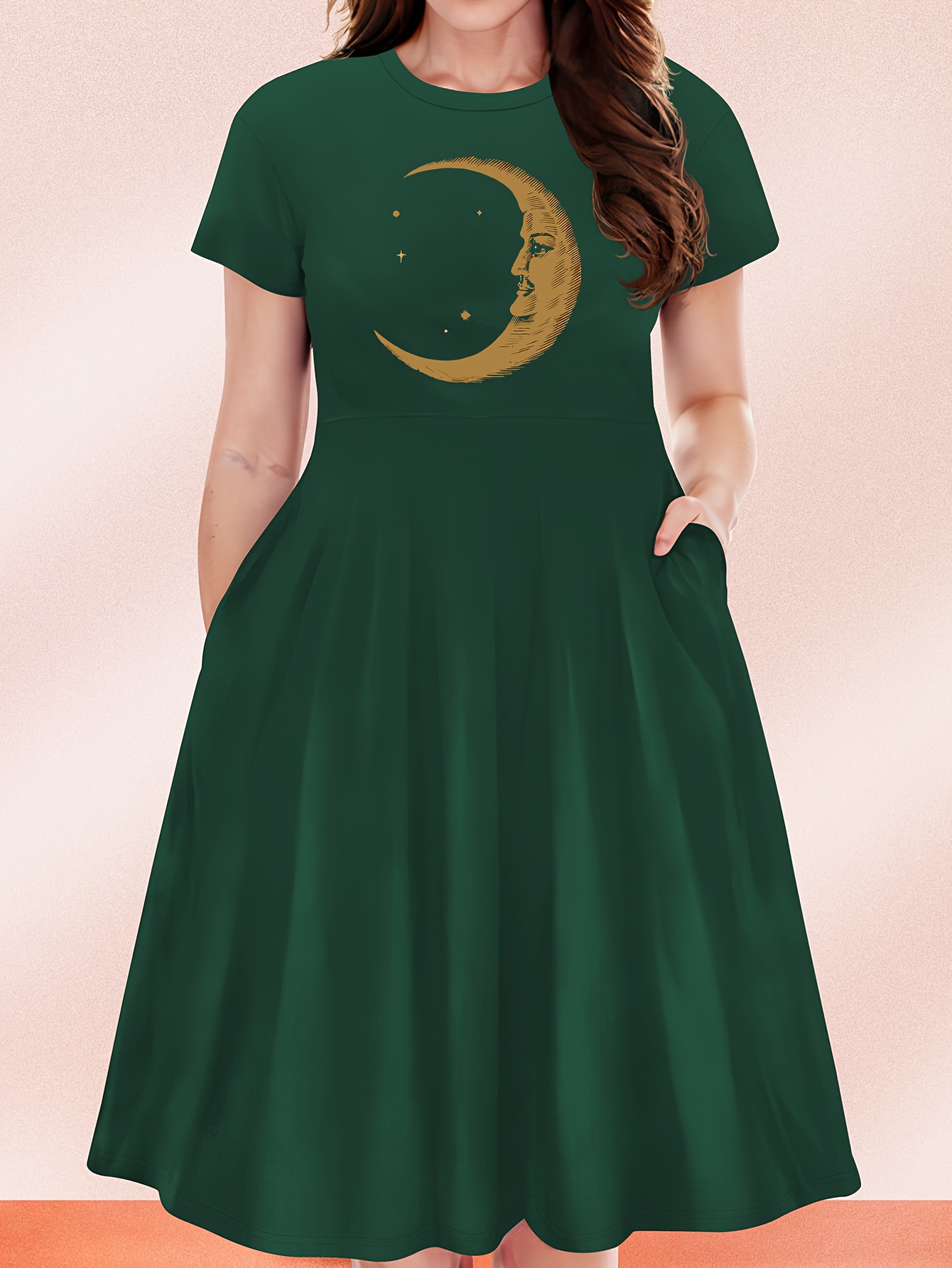 knee length dresses for ladies HI Curvy Plus Size Women Off Shoulder Peplum Midi Dress Made In USA – HI  CURVY main image 0