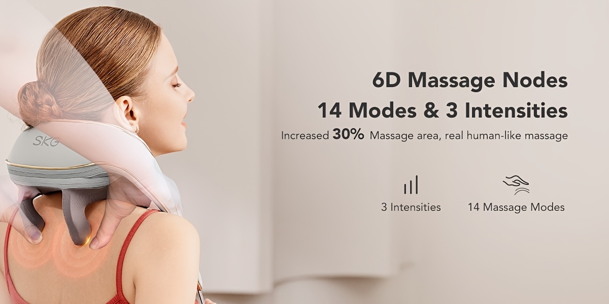 SKG Cordless Neck And Shoulder Massager with Heat, 6D Shiatsu Bionic Hand Kneading Machine for Trapezius And Back, Wearable Hands-Free Electric Deep Tissue Full Body Massager, Portable Home Office Car Tech Gifts for Women Men Mom Dad 10 SKG Cordless Neck And Shoulder Massager with Heat, 6D Shiatsu Bionic Hand Kneading Machine for Trapezius And Back, Wearable Hands-Free Electric Deep Tissue Full Body Massager, Portable Home Office Car Tech Gifts for Women Men Mom Dad