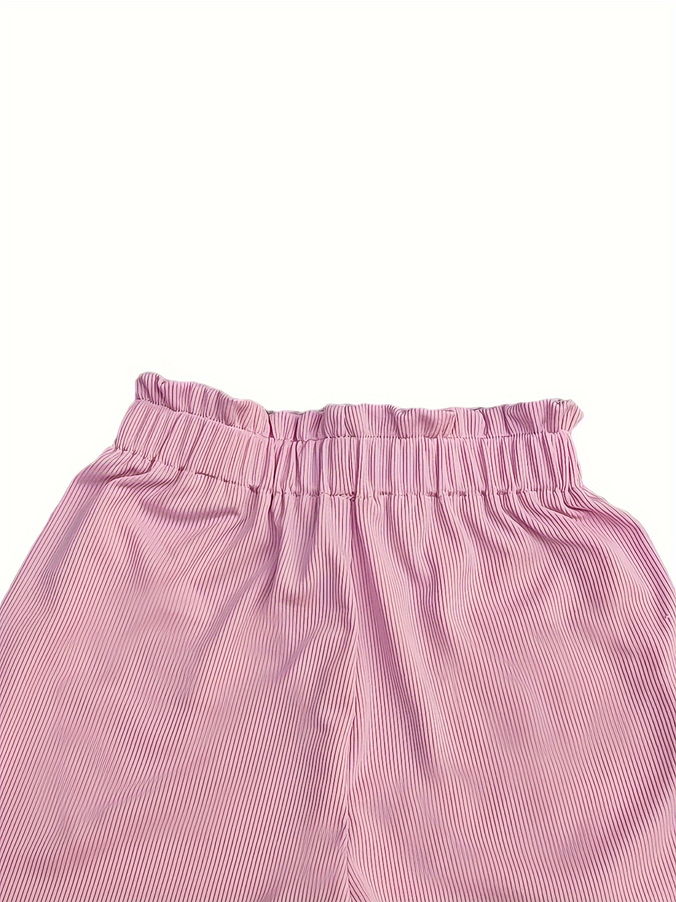 girls solid elastic waist shorts trendy shorts summer clothes gift party