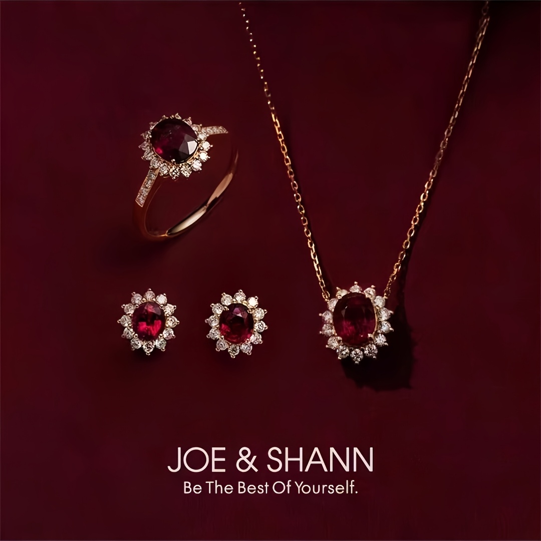 1pc high end vintage ruby ring necklace and stud earrings set full body s925 sterling silvery with sparkling   synthetic zirconia 18k gold plated jewelry set for weddings parties and daily wear gift for mom best friend