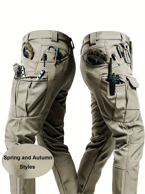 and autumn style mens cargo pants multi casual trousers slightly stretchy breathable quick dry fabric suitable for casual and travel without belt