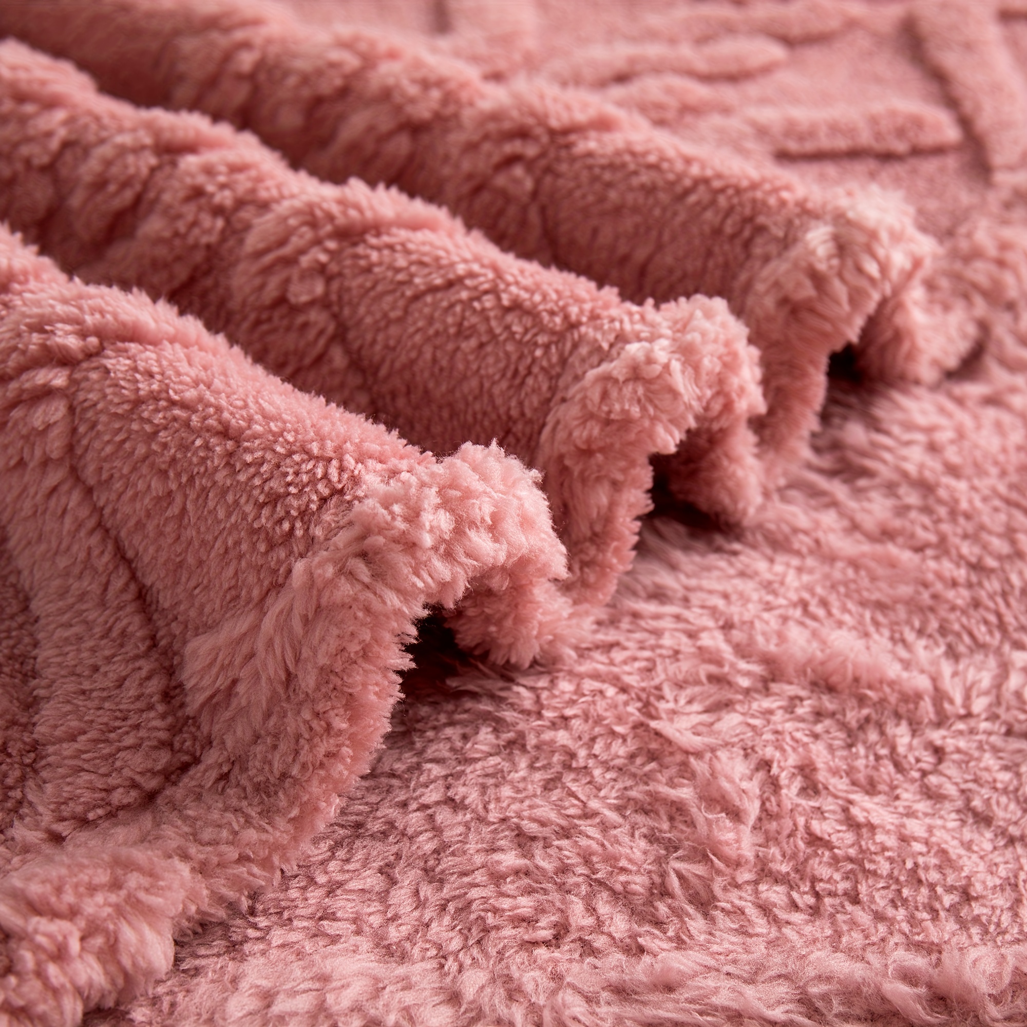 1pc Lamb Fleece Blanket - Luxuriously Comfortable & Ultra-Soft 3D Design - Dense Plush, Extra Warm Air-Conditioning Wrap - Cozy Flannel Throw for Bed, Couch & Travel - Single Piece, Versatile Use details 7