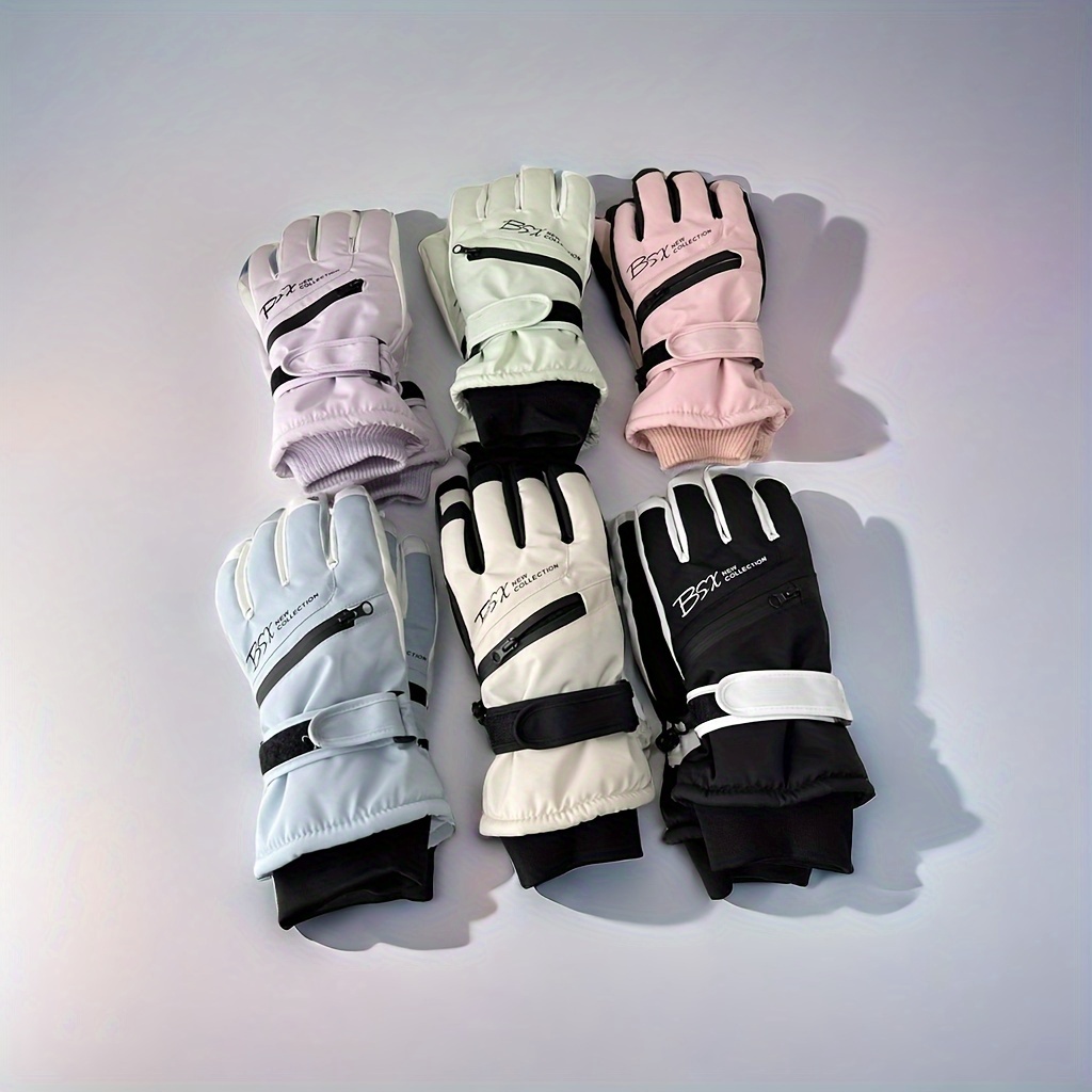 

's Ski Gloves, , , Touch , 5- Gloves, , Non-washable, Zip , , Fashionable For Ladies