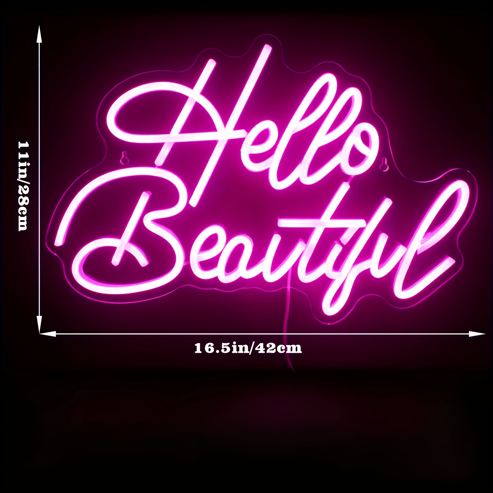 Hello Beautiful Neon Sign Led Neon Light Sign Letters Neon Signs For Wall Hanging Usb Led Light Up Signs For Wedding Party Bedroom Birthday