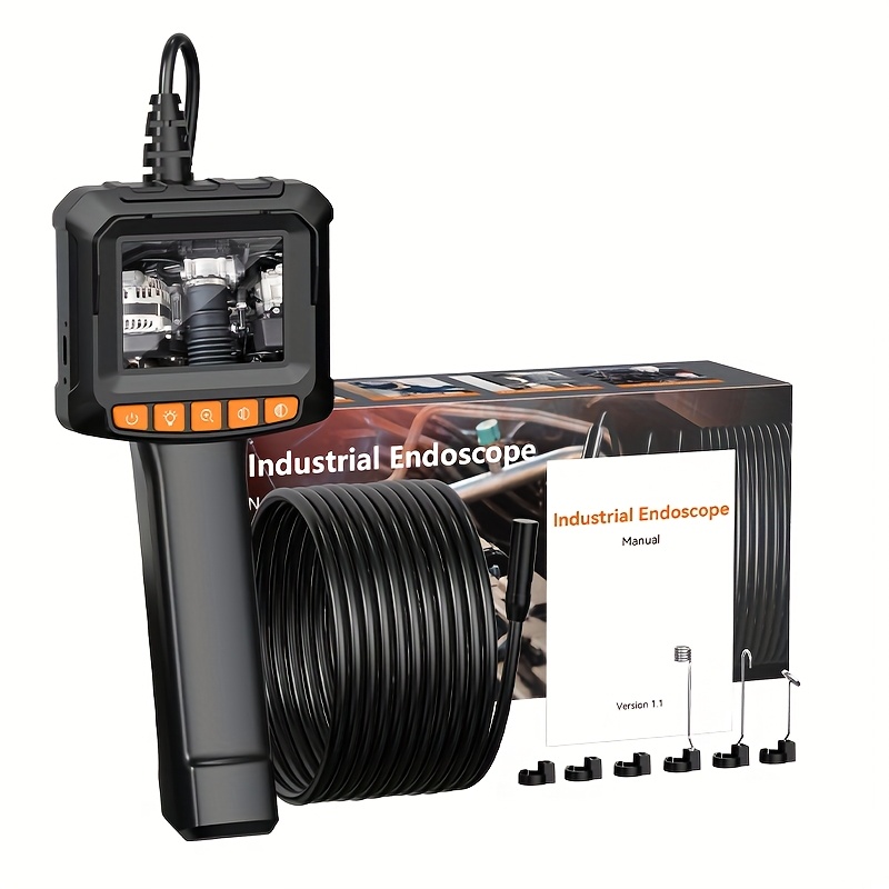 TEMU 16.5ft Borescope Camera With Light, 4.3"/2.4" Endoscope Camera With Light, Ipx7 Endoscope, 1080 Hd Inspection Camera, Camera, Endoscope Camera