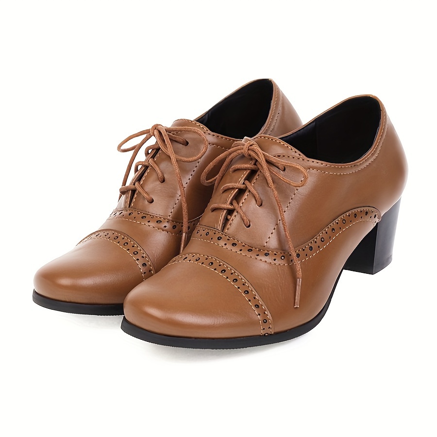 Vintage Brown Wingtip Oxfords Back View