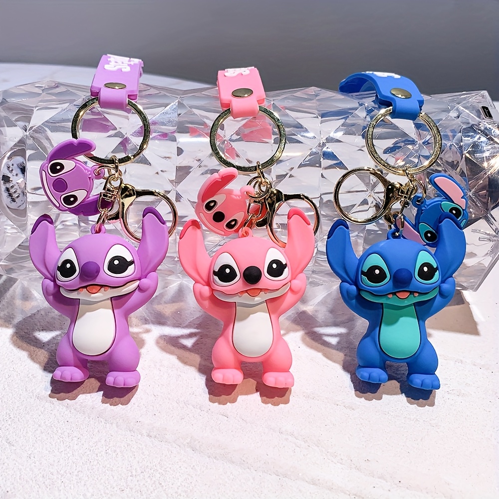 

Charme , Porte-clés en Silicone Stitch - Design de de Dessin en Violet, Rose, Bleu | Pendentif pour Sac & Clé de | Idéal pour les Fans