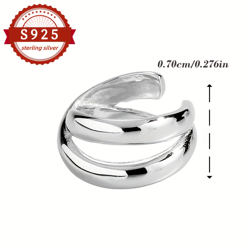S925 Silver Double-Layer Ear Clips with Two Wearing Styles