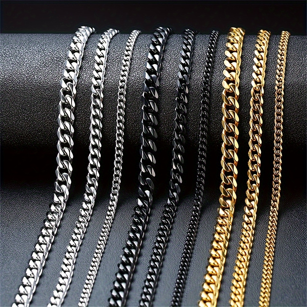 

A Unisex 3m/5m/7m Cuban Link Necklace, A Minimalist Versatile Necklace For Men And Women, A Jewelry Gift