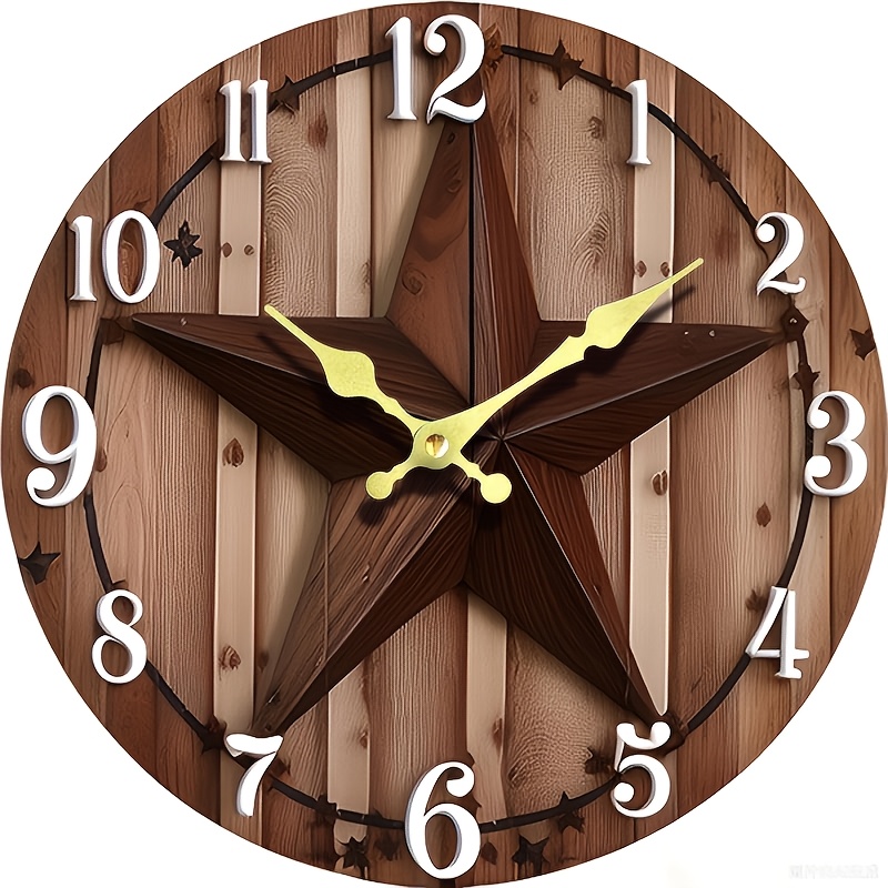 TEMU 1pc, Retro Creative Clock, Silent Non-ticking Hanging Clock, Suitable For Bedroom Living Room Office Kitchen Bathroom, Battery Powered No