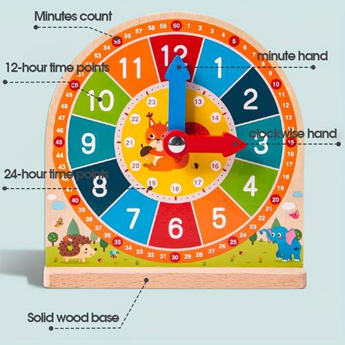 clock aid learning tool intelligence toy kindergarten time learning recognition parent child interaction