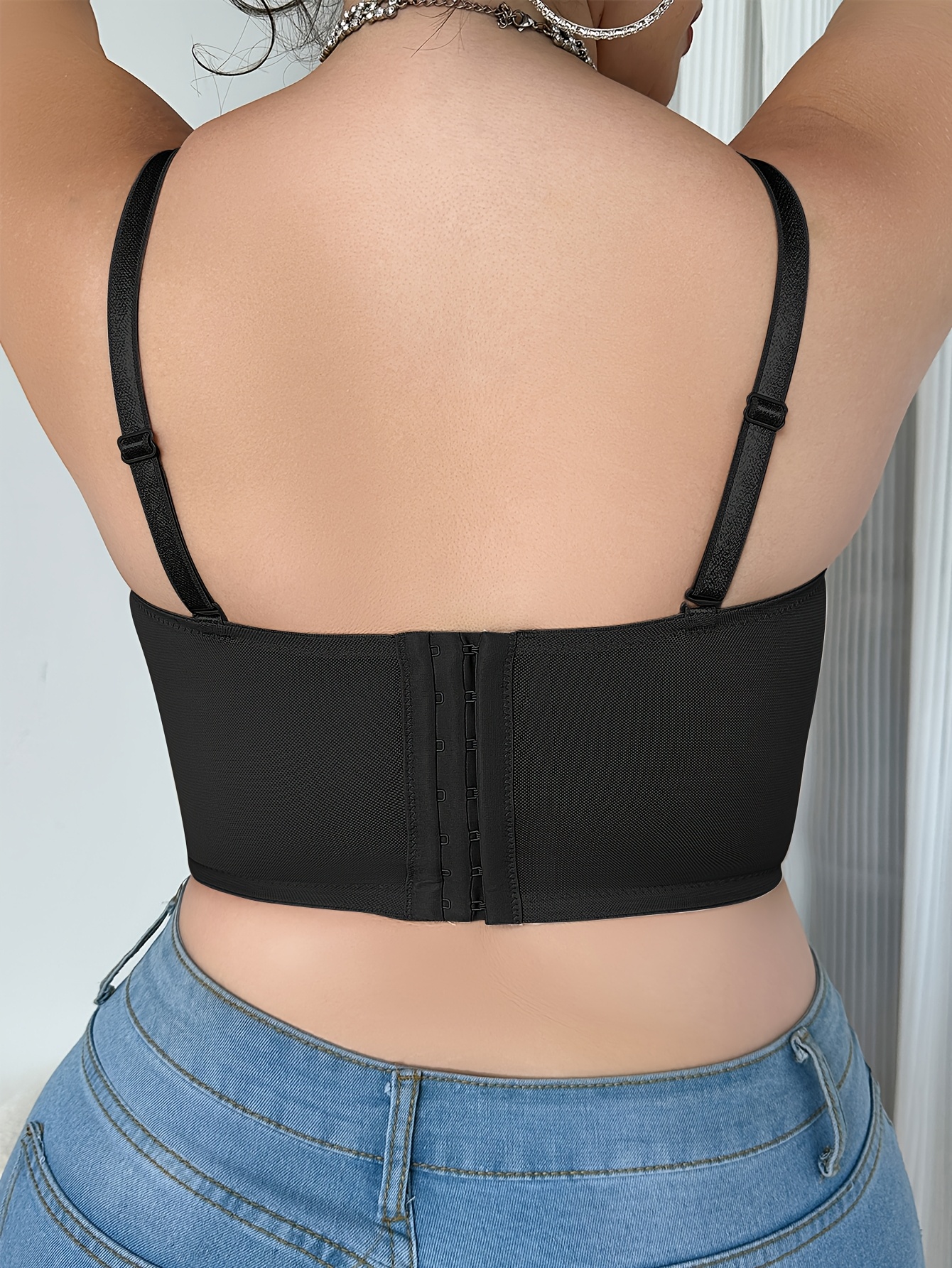 Plus Size Women's Underwire Push-Up Strapless Bra - Adjustable Thin Cup Shaping Camisole with Breathable Support, Tummy Control & Waist Slimmer for Everyday Elegant Fit, Strapless Push Up Bra, Underwire Support, Durable Underwire