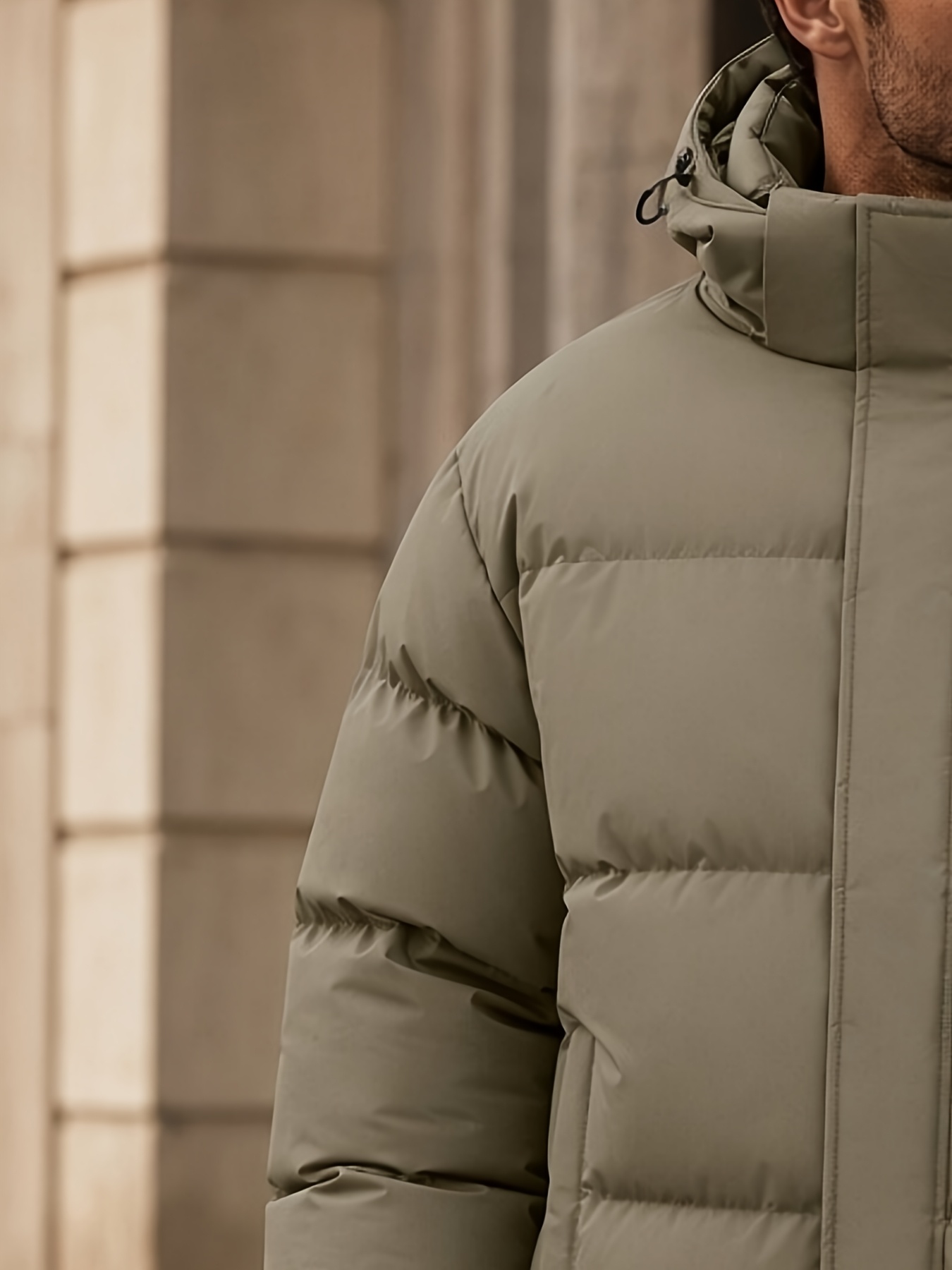 Men's Loose-Fit Hooded Padded Jacket for Winter
