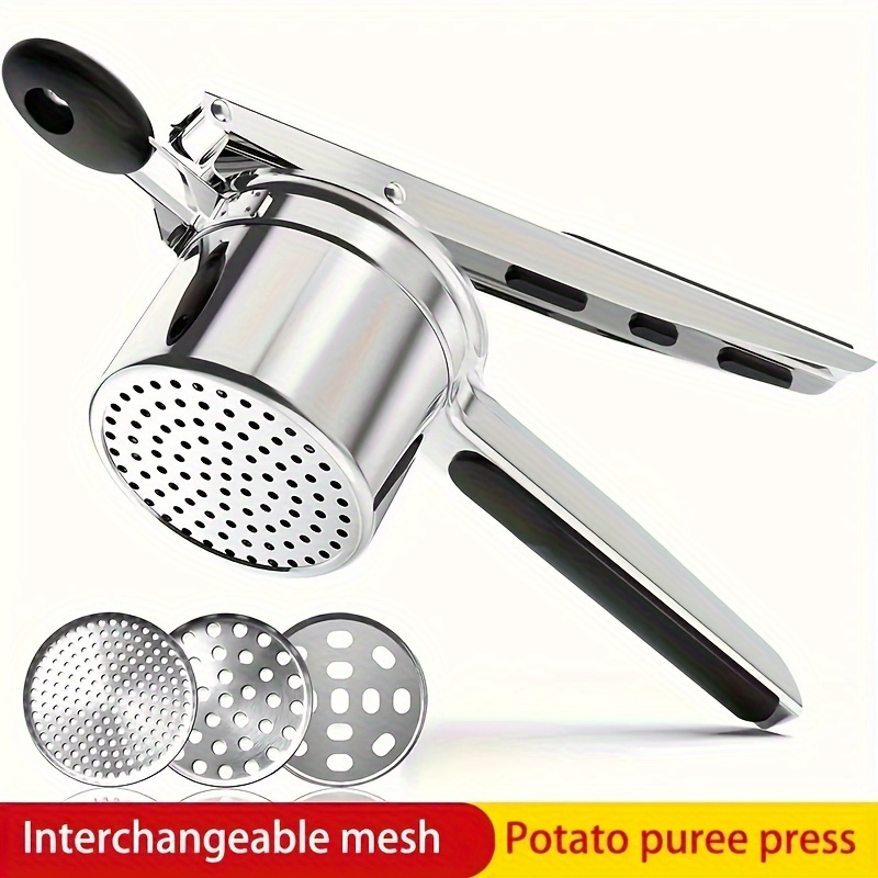 

1pc, Stainless Steel Potato Masher With Non-slip Handle - Manual Fruit And Vegetable Crusher, Ricer, And Juicer - Kitchen Gadget For Easy And Healthy Cooking