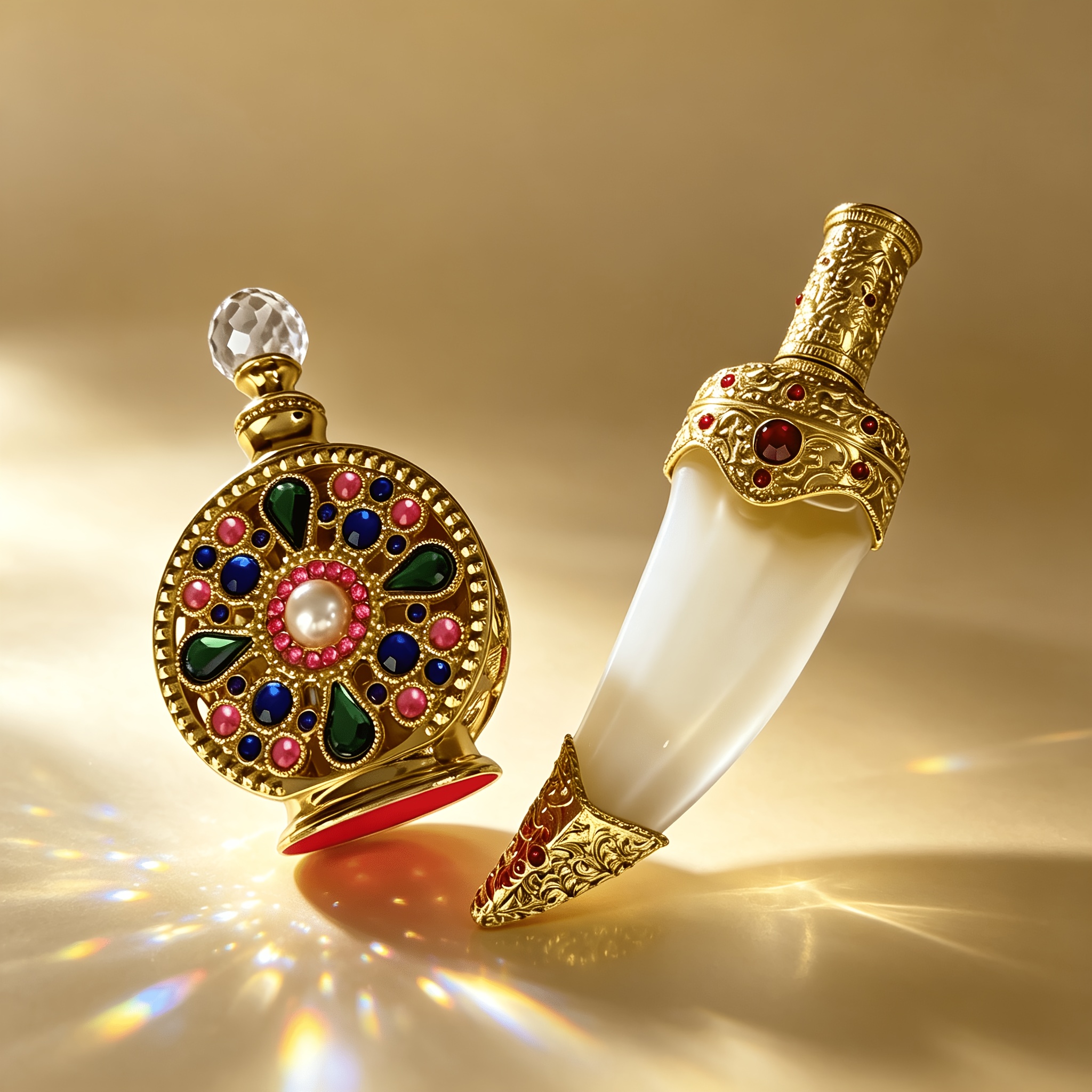 Image of 2pcs Set, Arabic Retro Light And Body Dual-use Perfume, Exotic Style, Long-lasting Fragrance, Suitable For Gifts, Daily, Party Scenes, 2 Unique Fragrance Types, Classic Notes