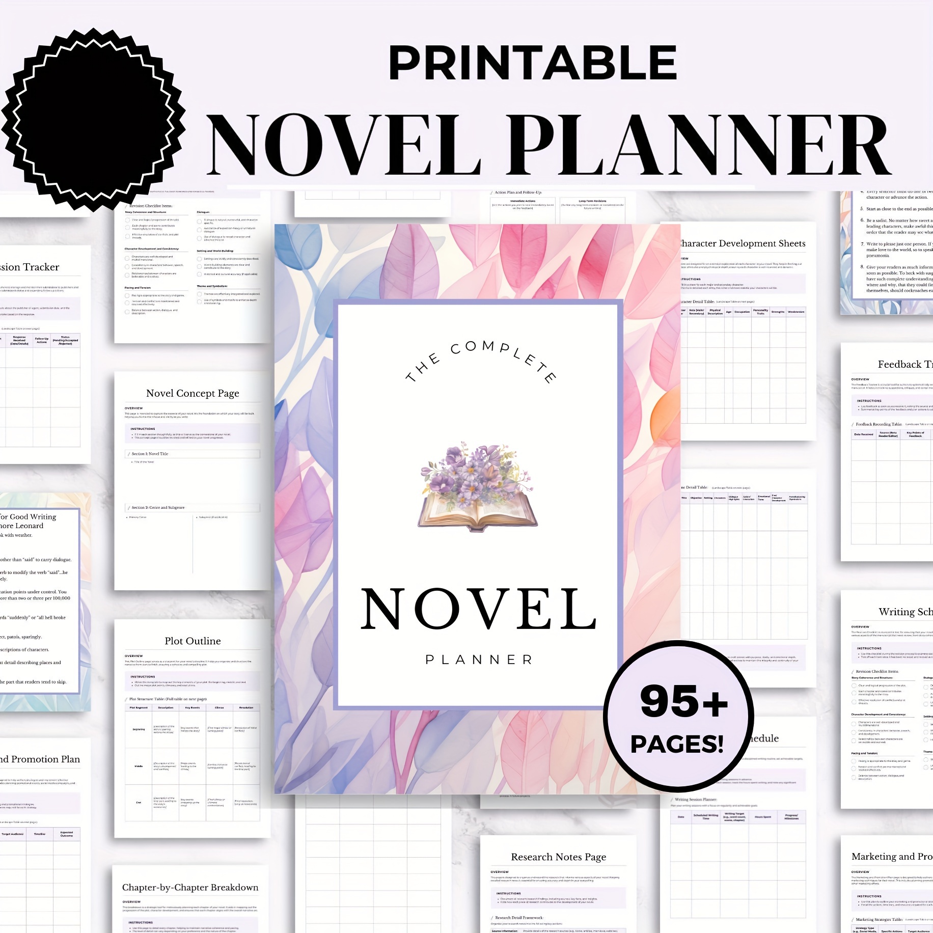 

Adult Planner - Workbook With , Character Development & Book Editing Templates, English Language, 95+ Pages