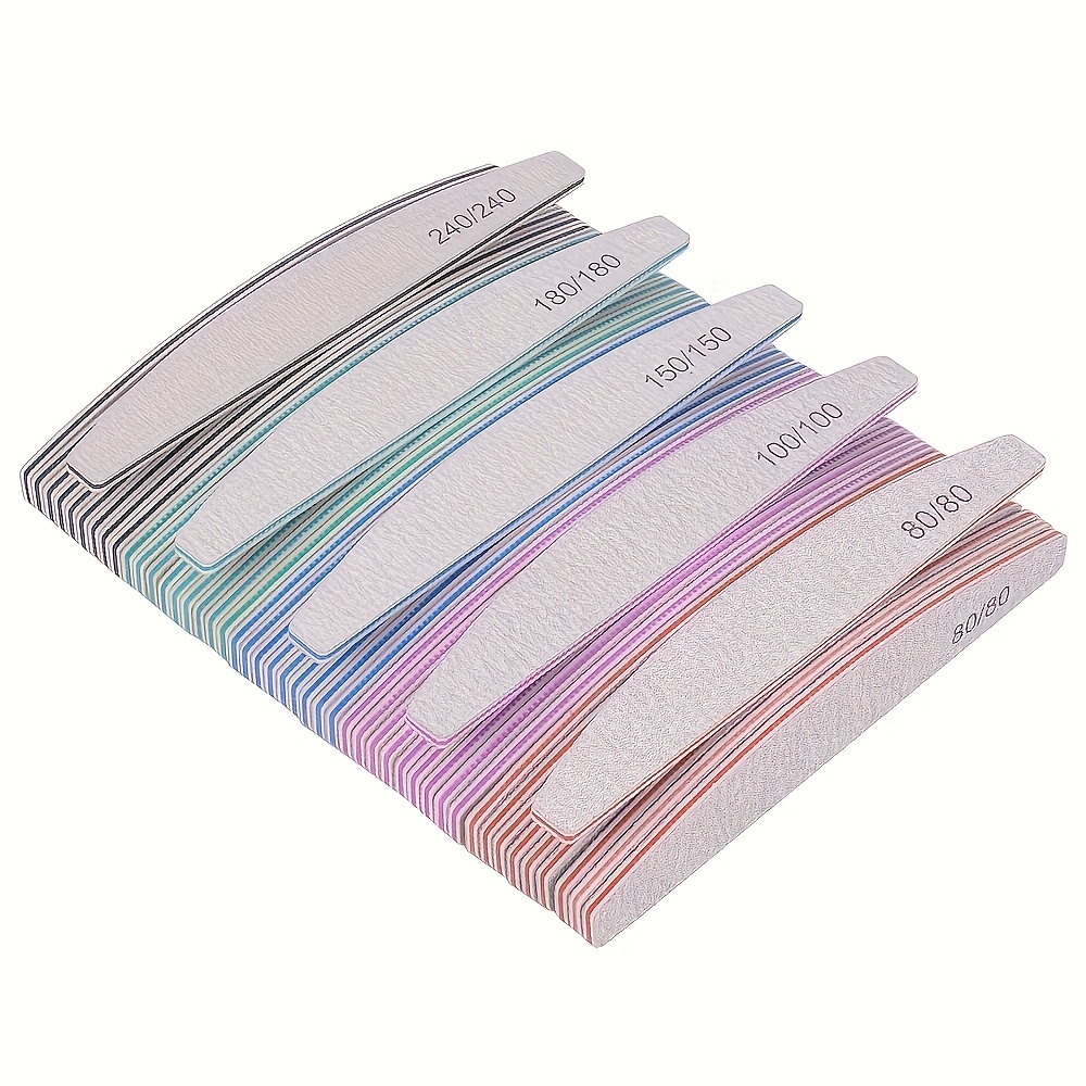 TEMU Set professionale di 30 lime per unghie, strumenti per tagliare e lucidare le unghie, classificazione grana 80/100/150/180/240, accessori per