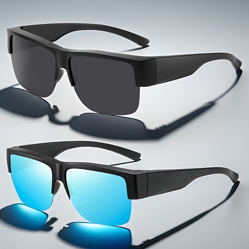 2pcs Half-frame Glasses Fit Over Fashion Glasses, For Men And Women, For Party And Driving, Perfect Daily Wear, Photo Props, And Gift For Birthday, Valentine's Day, Christmas