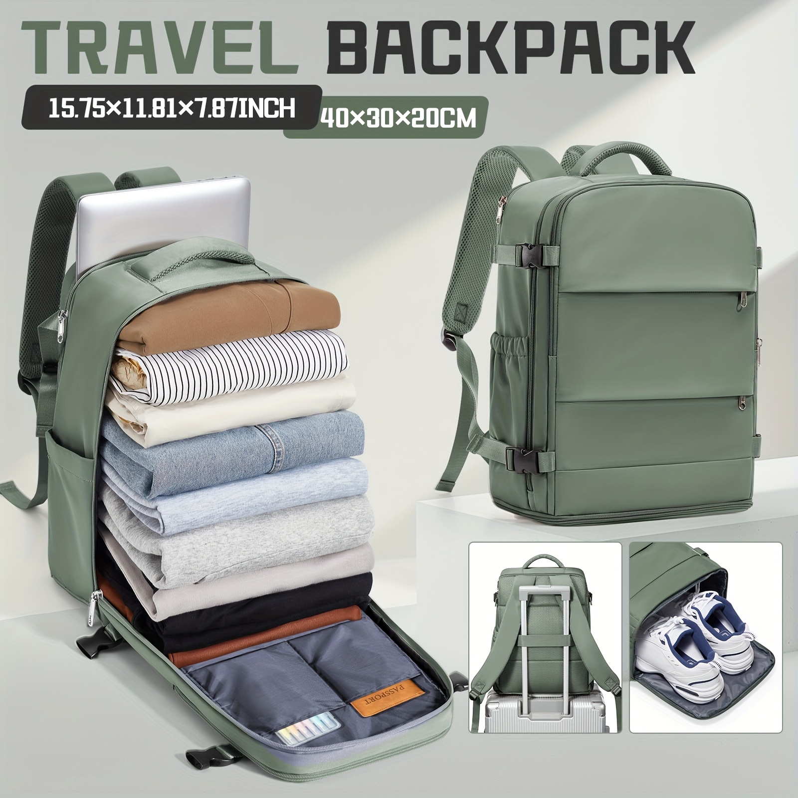 Nylon Backpack Unisex Large Capacity Foldable Travel School Work MFN6043) Large Capacity Laptop Back Pack Student School Bag  main image 2