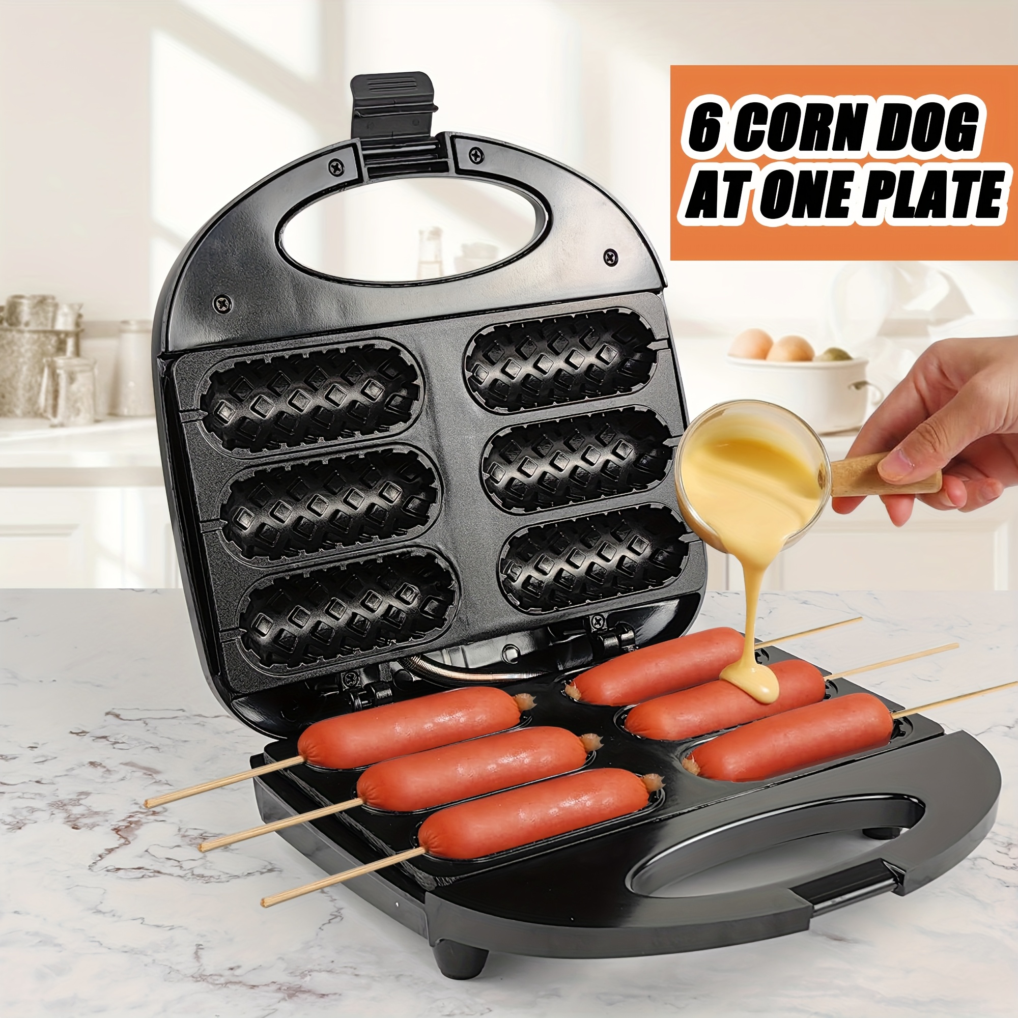 375w   corn hot dog maker quick heating intelligent temperature control non detachable us plug 120v below 1000w composite wood bakelite material with push button control for electric     Product details 2