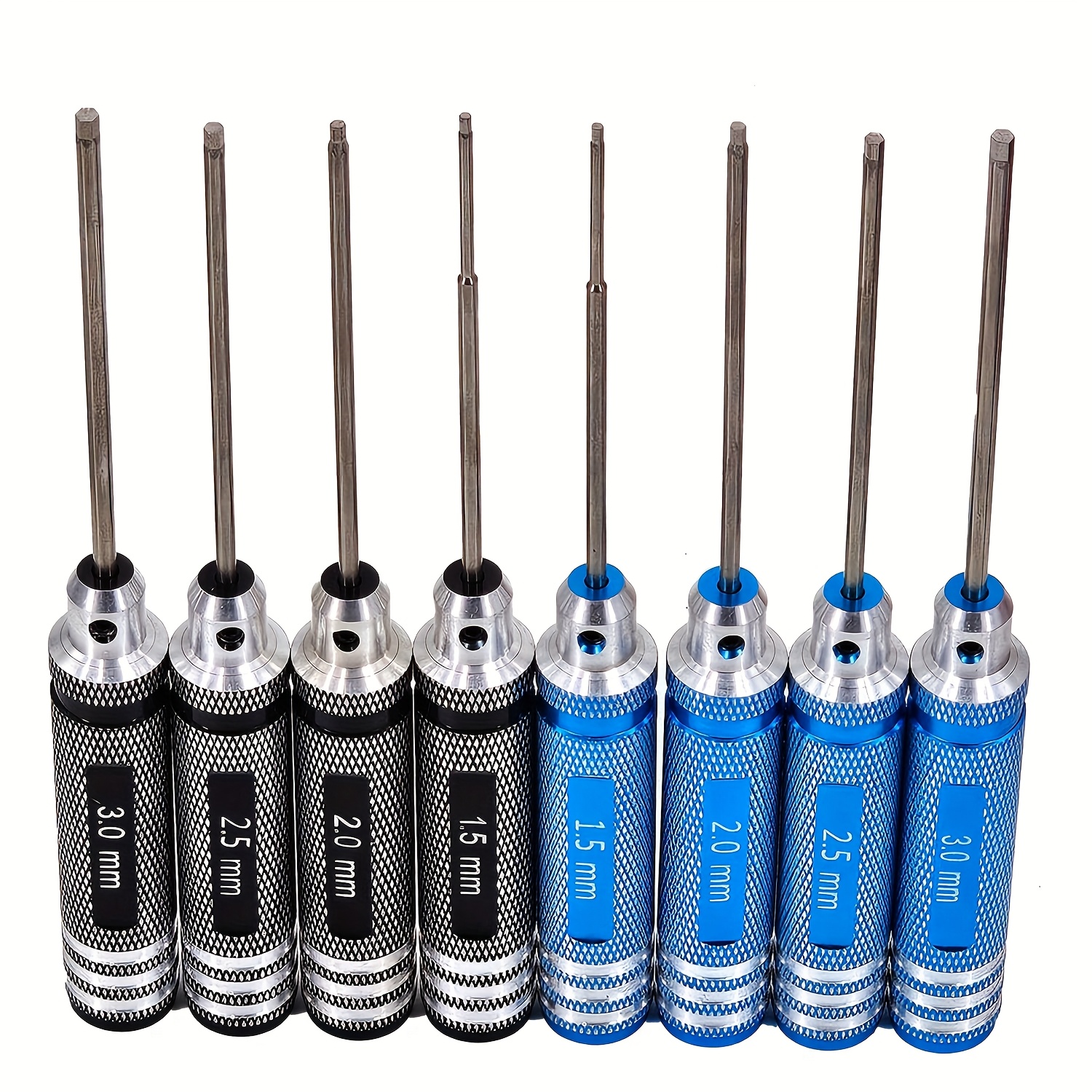 hex screwdriver set 1 5 2 0 2 5 3 0mm hex tips medium carbon steel aluminum alloy handle black   Product details 1