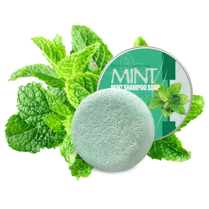 2.12oz, 60g Peppermint Handmade Shampoo Soap, Contains Peppermint Essential Oil, Provides A Long-lasting Fragrance, Suitable For Daily Use.