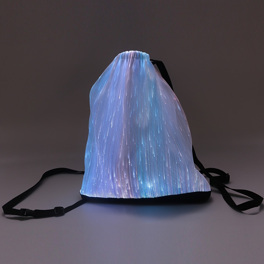 

Led Light Up Backpack Glowing Bag For Rave Music Festival Party Christmas Halloween, Unisex Flashing Drawtstring Bag,