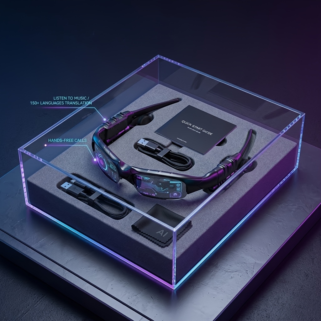 TEMU 2-in-1 Wireless Smart Glasses Headphones, Supporting Usb Type-c Charging, With A 180mah Large-capacity Battery. Very Suitable For Business