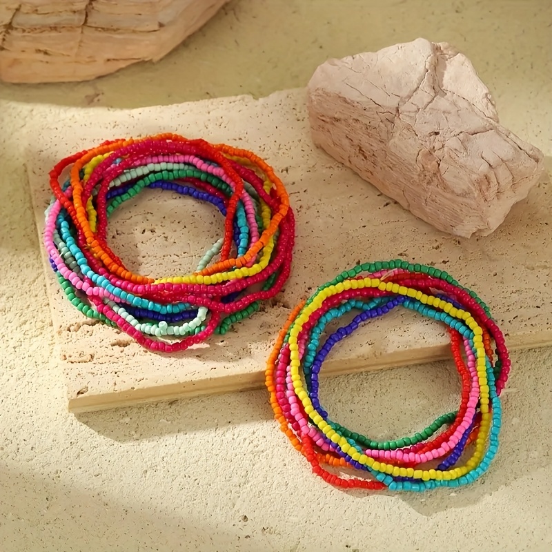 20pc Random Bohemian Rice Bead Bracelet Set