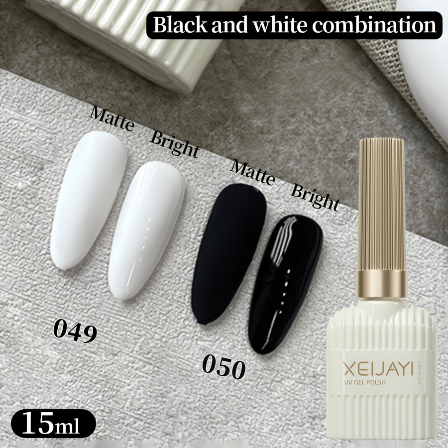 Image of 2pcs/set 15ml 2024 Popular Nail Polish Gel Black And White 2-colors Long-lasting Nail Polish Gel