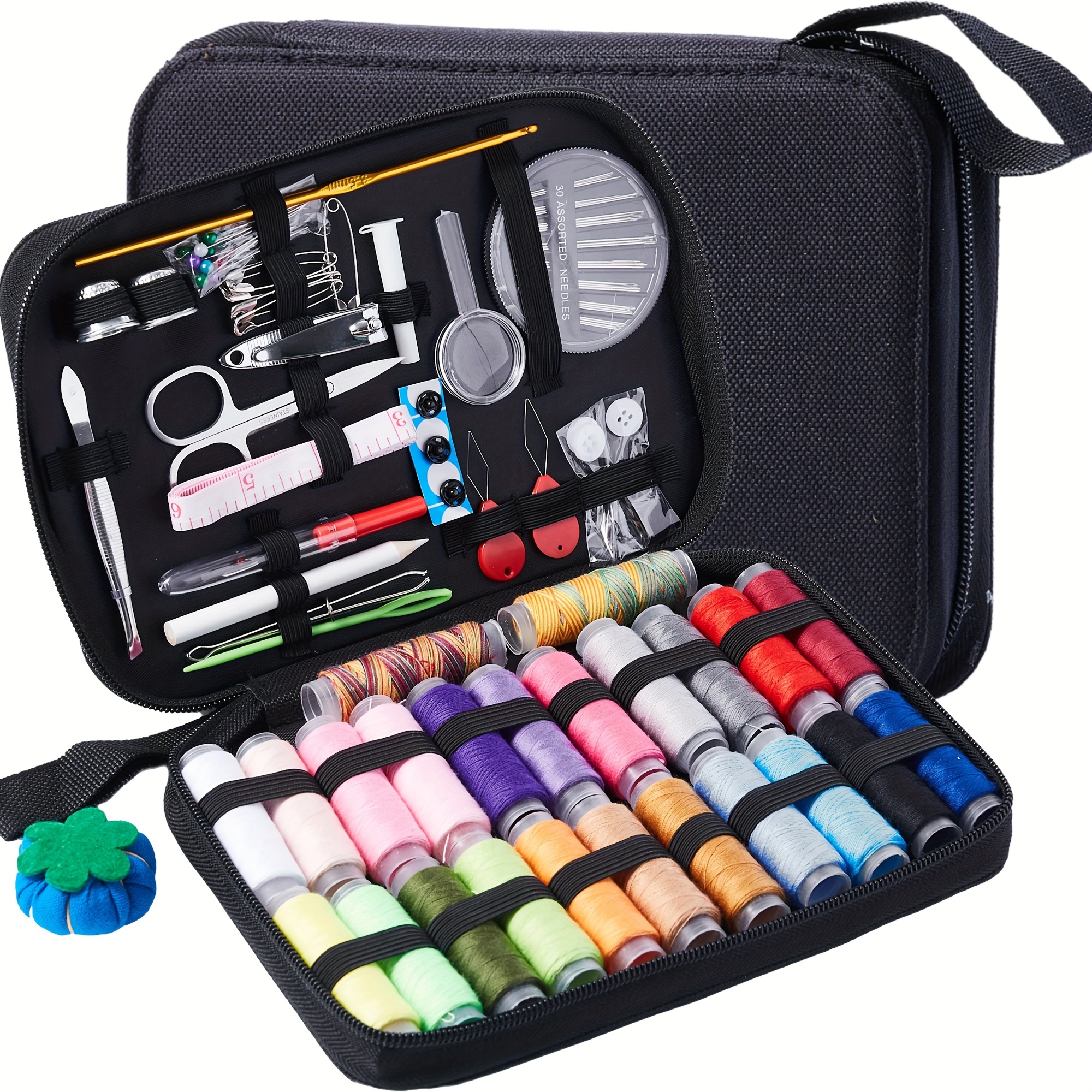 

74/98 Pcs Basic Sewing Set, Sewing Kit With Sewing Supplies And Accessories For Adults, Beginners, Home, Travel, Emergency, Including Scissors, Tape Measure, Needle Threader, Etc.