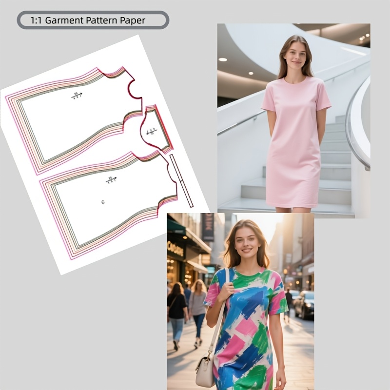 E-shop Nähschablone für ein schlichtes elegantes Strickkleid für Damen, Komplettset in 7 Größen XXS-XXL. Es handelt sich um ein Schnittmuster zum