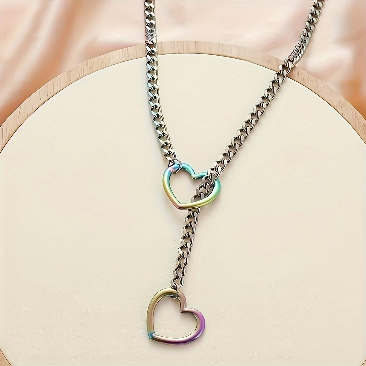 

Women's Jewelry Heart-shaped O-shaped Necklace, Women' Punk Rock Cuban Long Necklace, Women's Jewelry Adjustable Y-shaped Women's Necklace