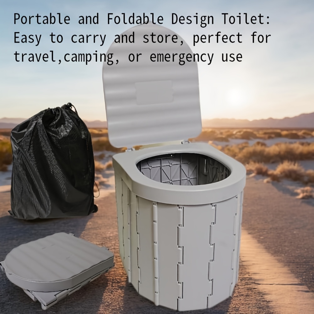 

Camp Toilet, Portable Toilet, Outdoor Hiking Toilet, Compact And Lightweight Portable Toilet, Includes 12 Garbage Bags + 1 Storage Bag, Suitable For Camping, Rv, Car, Travel, Home, Easy To Flush