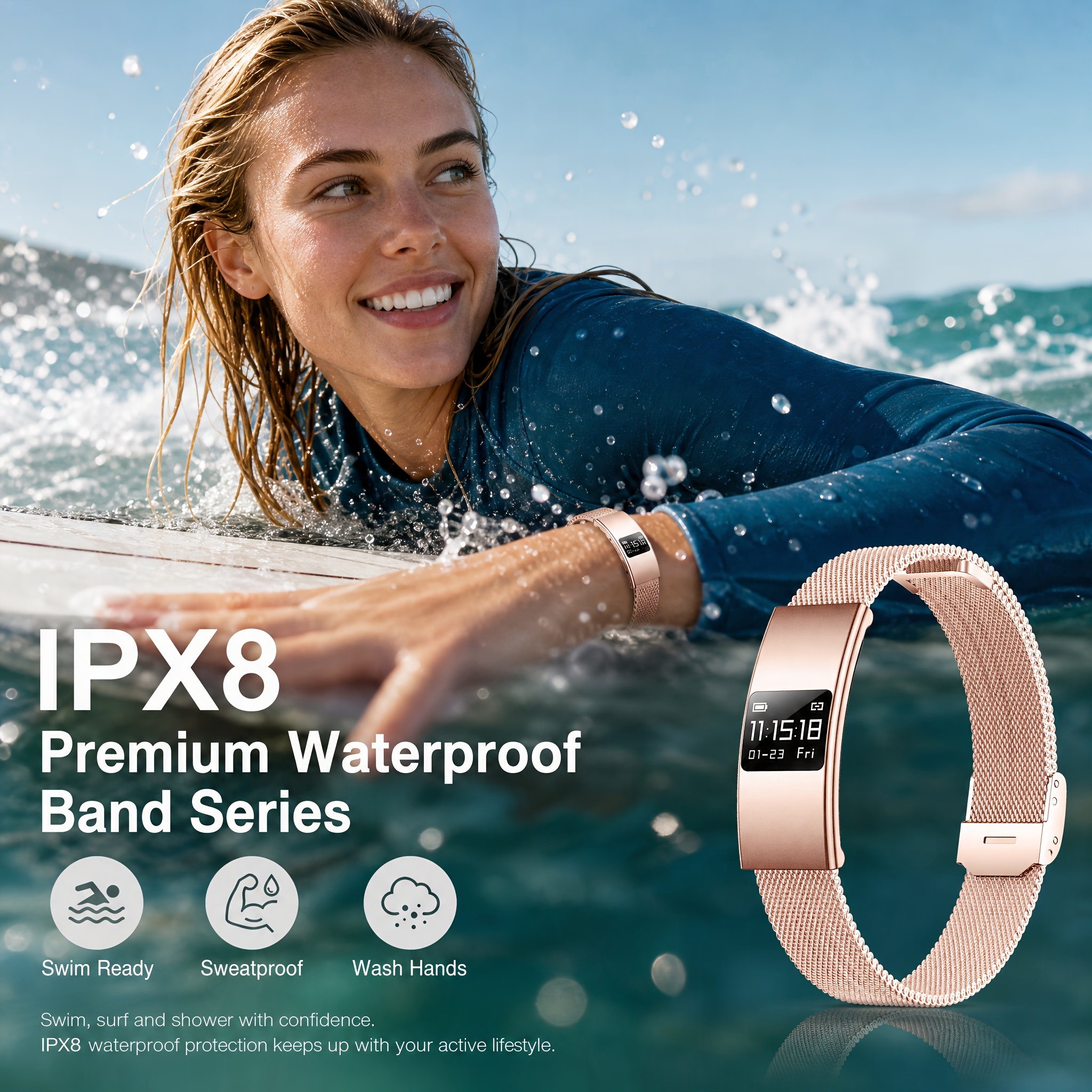 Upgraded Ultra-Thin Smart Bracelet for Fitness Tracking