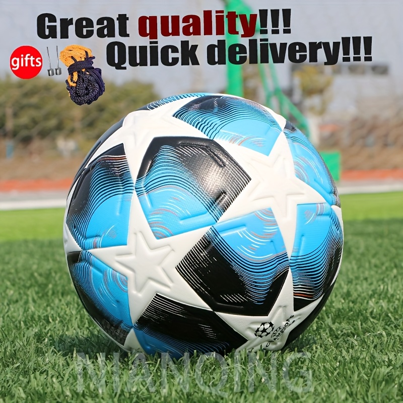 E-shop Premium Nahtloser, hitzebondierter Größe 5 - Fußball, aus hochwertigem PU-Leder, verschleißfest, hervorragende Elastizität, leicht zu kicken,