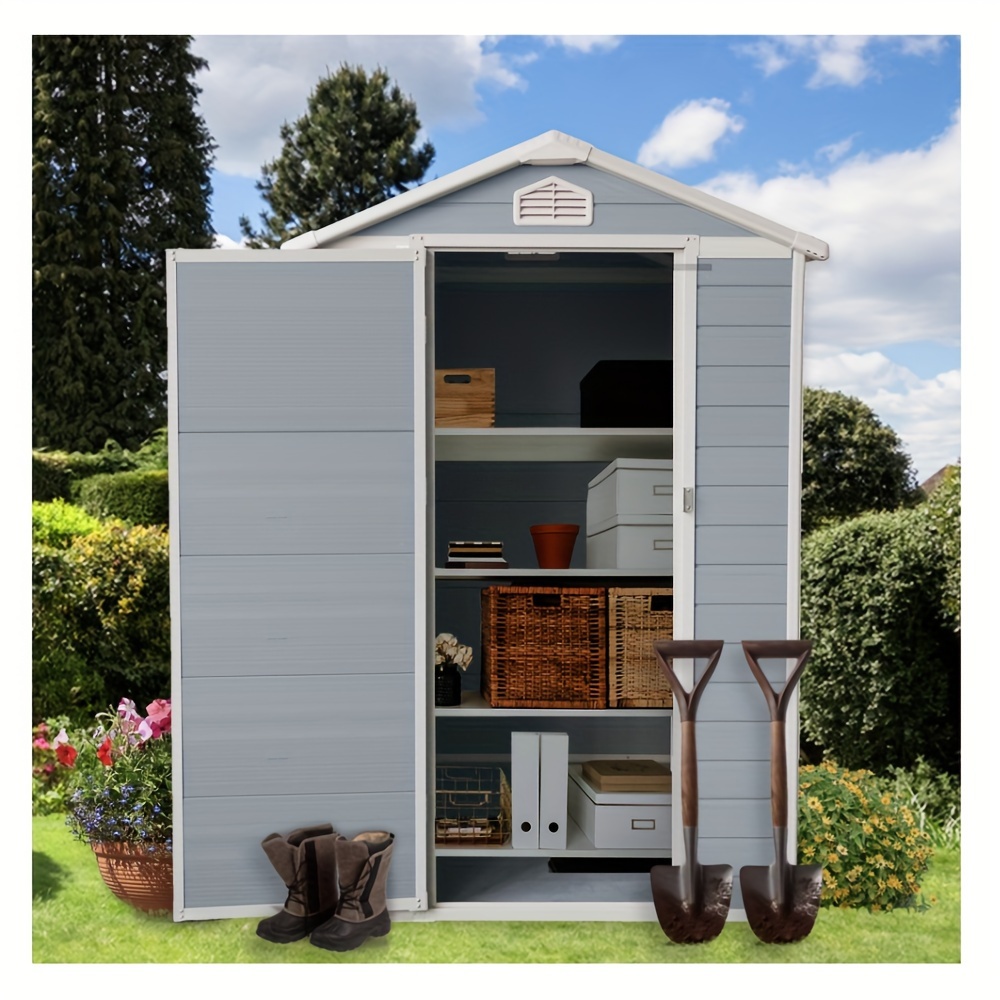 Outdoor Storage Shed 6'x4' Metal Tool Sheds Storage House With Lockable ...