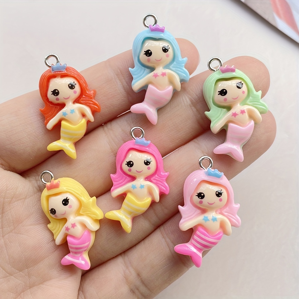 

10pcs Cute Cartoon Resin Charms For Making, 3d Phone Keychain Bracelet Pendants