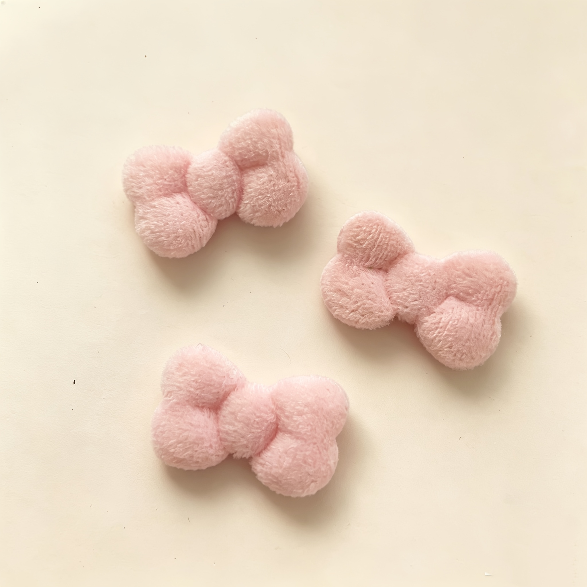 TEMU 30pcs Minimalist Double Sided Plush Bow Ornaments, Handmade Diy Craft Supplies For Hair Clips, Garment, , Backpack, Hat & Phone Case Decoration