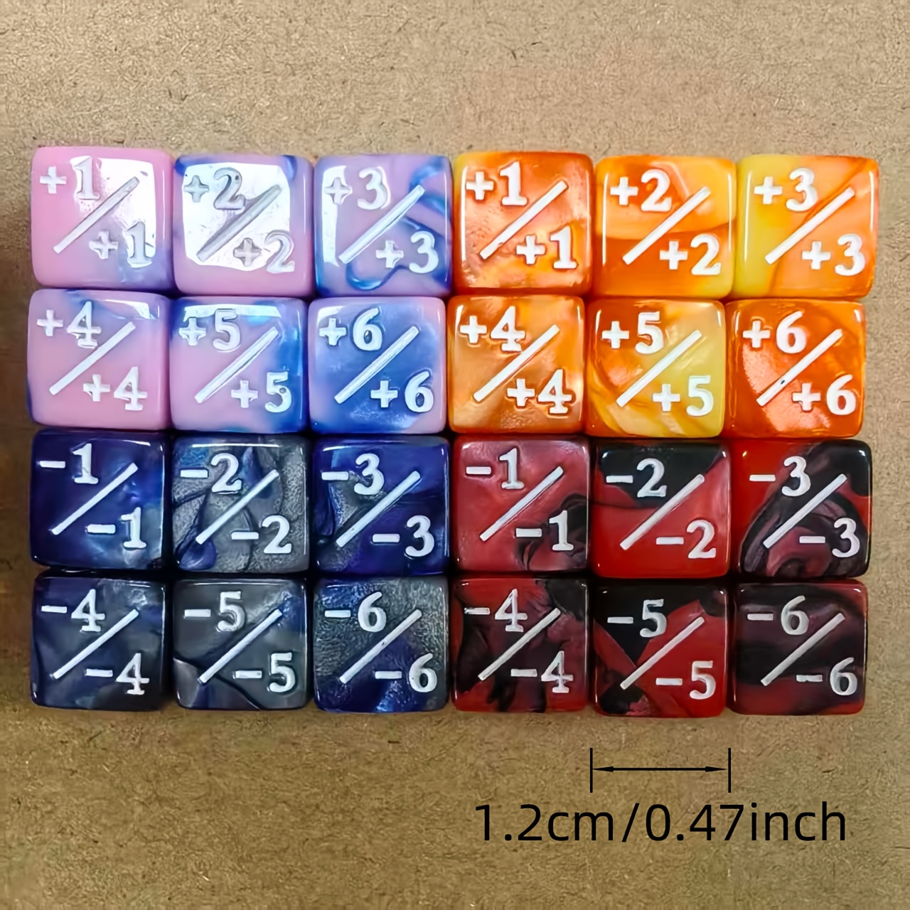 24pcs Dual-Color Acrylic Dice Set for Tabletop Games