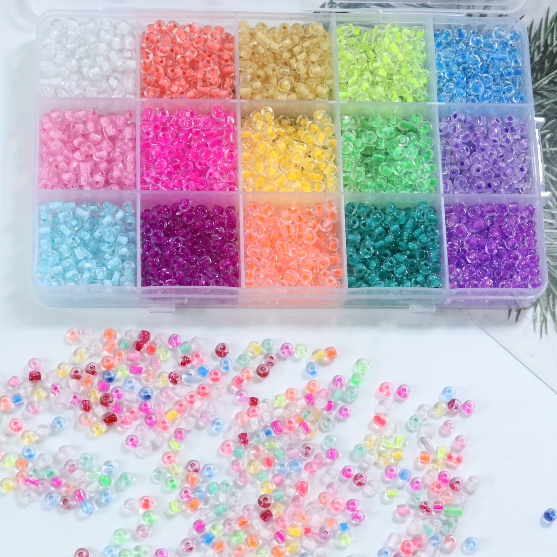 

3000pcs 4mm Colorful Transparent Glass Beads, Diy Jewelry Making