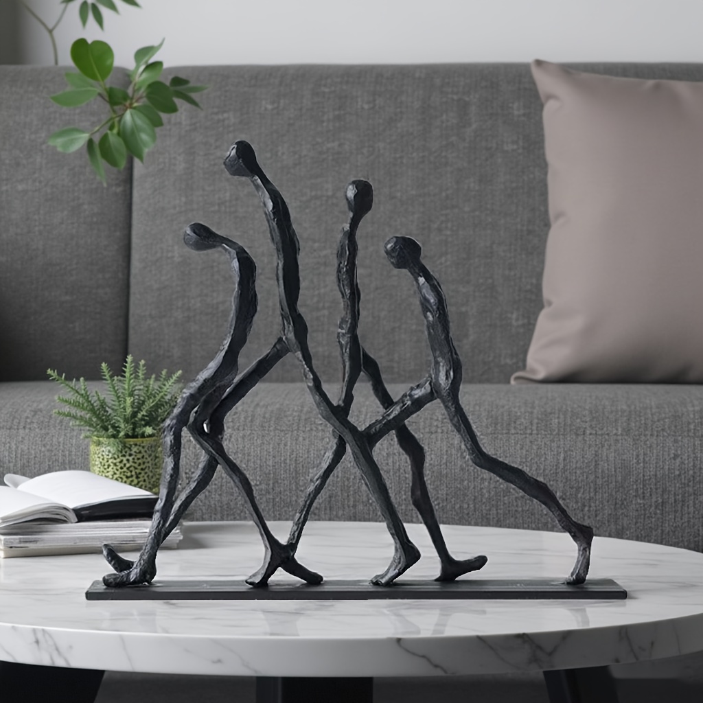 *. Metall Abstrakte Menschliche Skulptur Kunstwerk - Moderne Minimalistische 3 Steigende Figuren, Langlebige Metall Innenraum Deko für Wohnzimmer, Büro, Buchregal, Fernsehständer