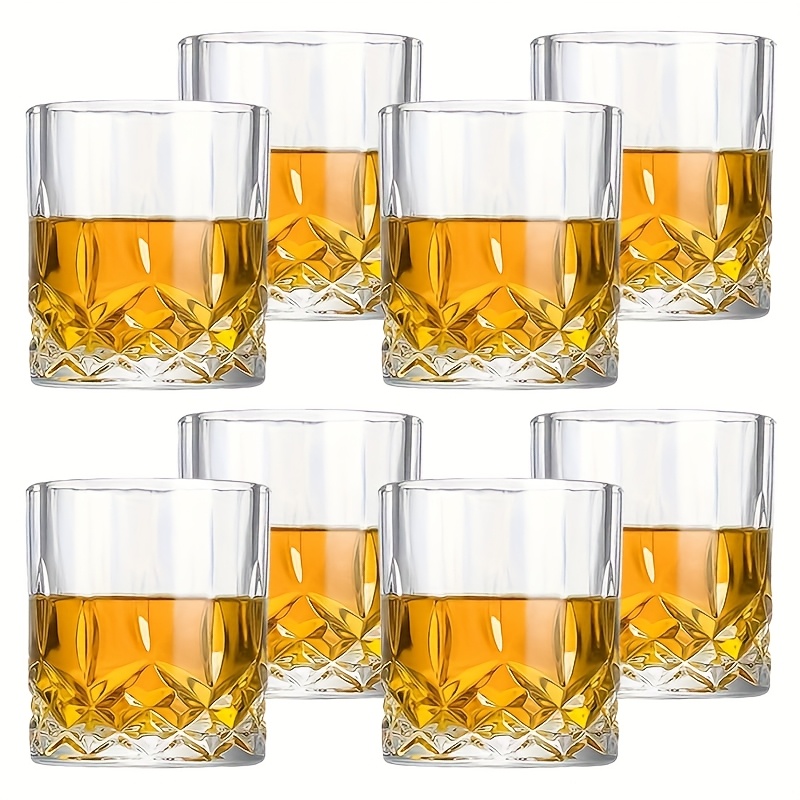 TEMU Old Fashioned Whiskey Glass - 210ml (7.1oz), 2pcs/4pcs/6pcs/8pcs, Spirits Glass, Rum Glass, Bar Whiskey Glass, Beer Glass, Glass, Suitable For