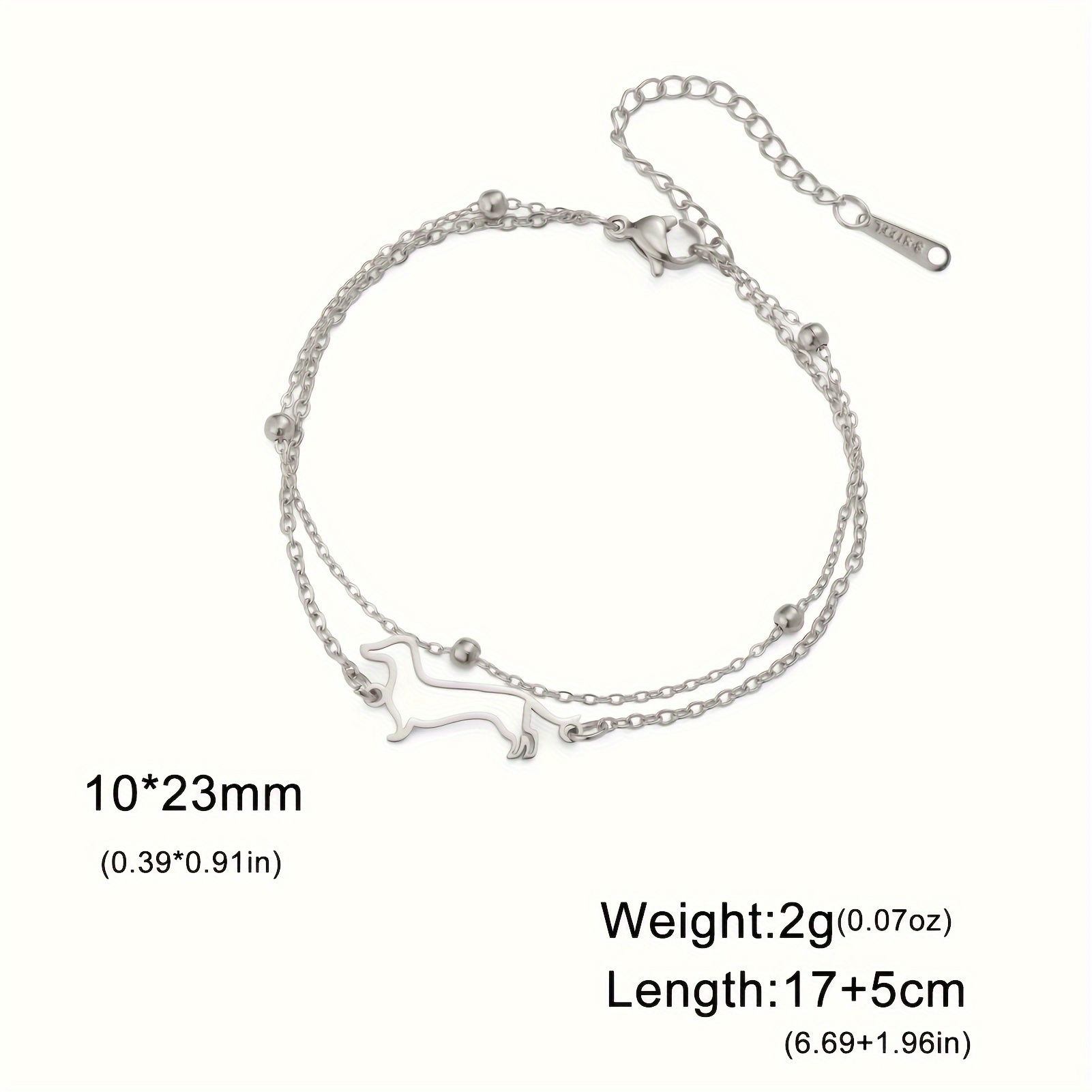 E-shop 1 Stück Hohlwursthund Herrenarmband Dackel Form 304 304 Edelstahl Mode Dackel Armband Mode Alltags Schmuck Perfektes Geschenk für
