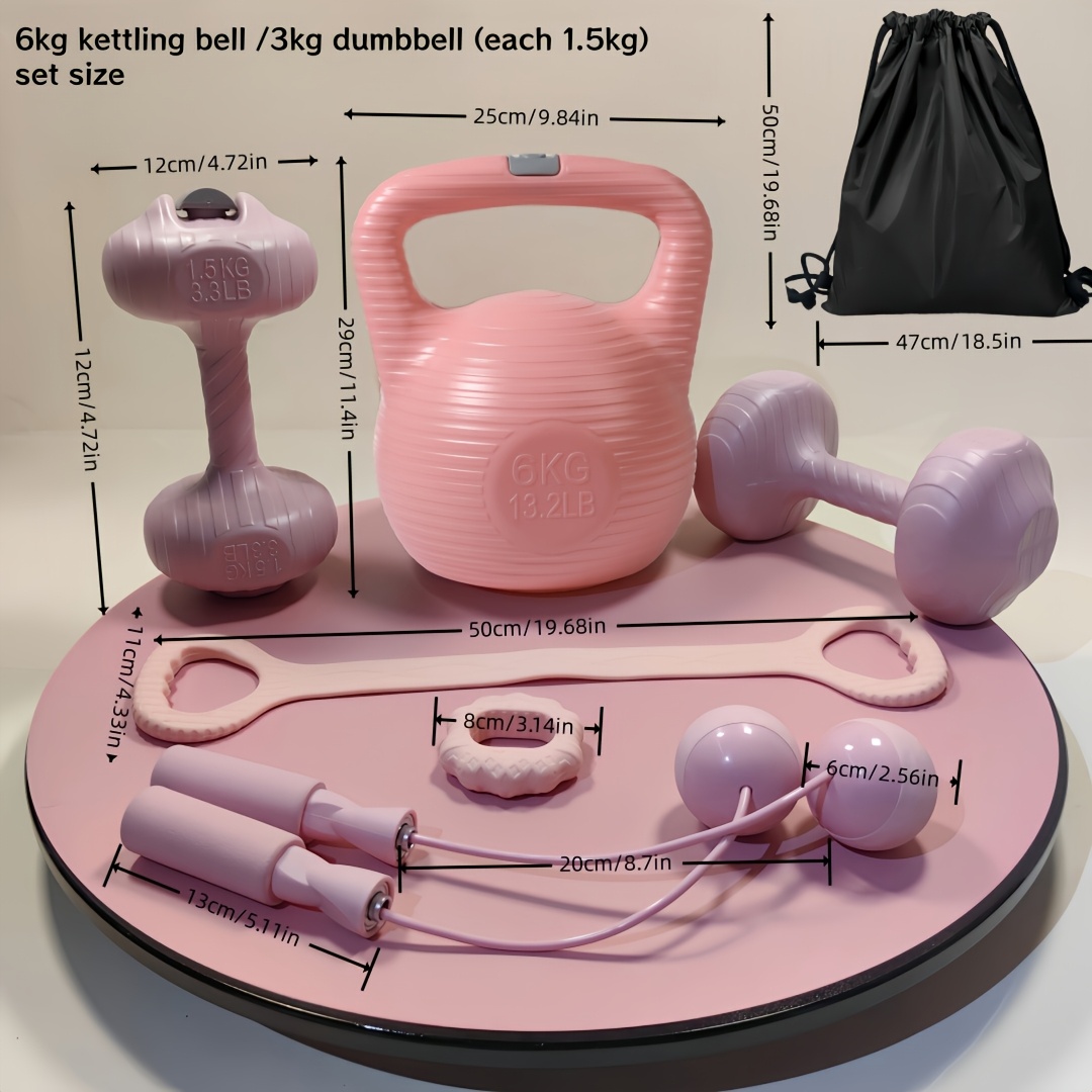 yoga fitness set: pink series silicone material drawstring Temu Oman
