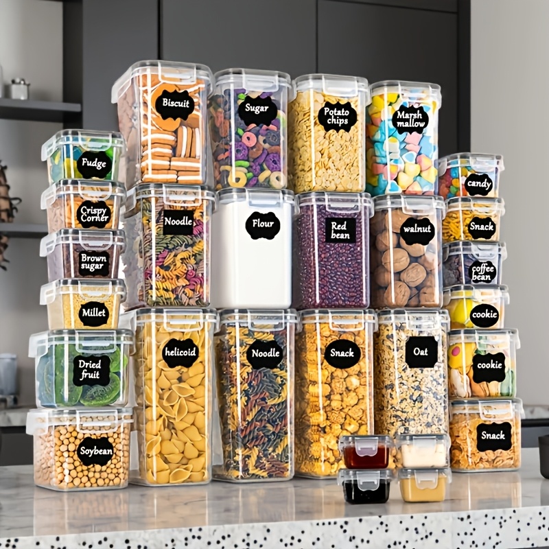 14 kitchen and pantry finishing cans   7 lids 7 boxes food grade plastic leak proof cans sealed food storage containers with lids used for   flour sugar