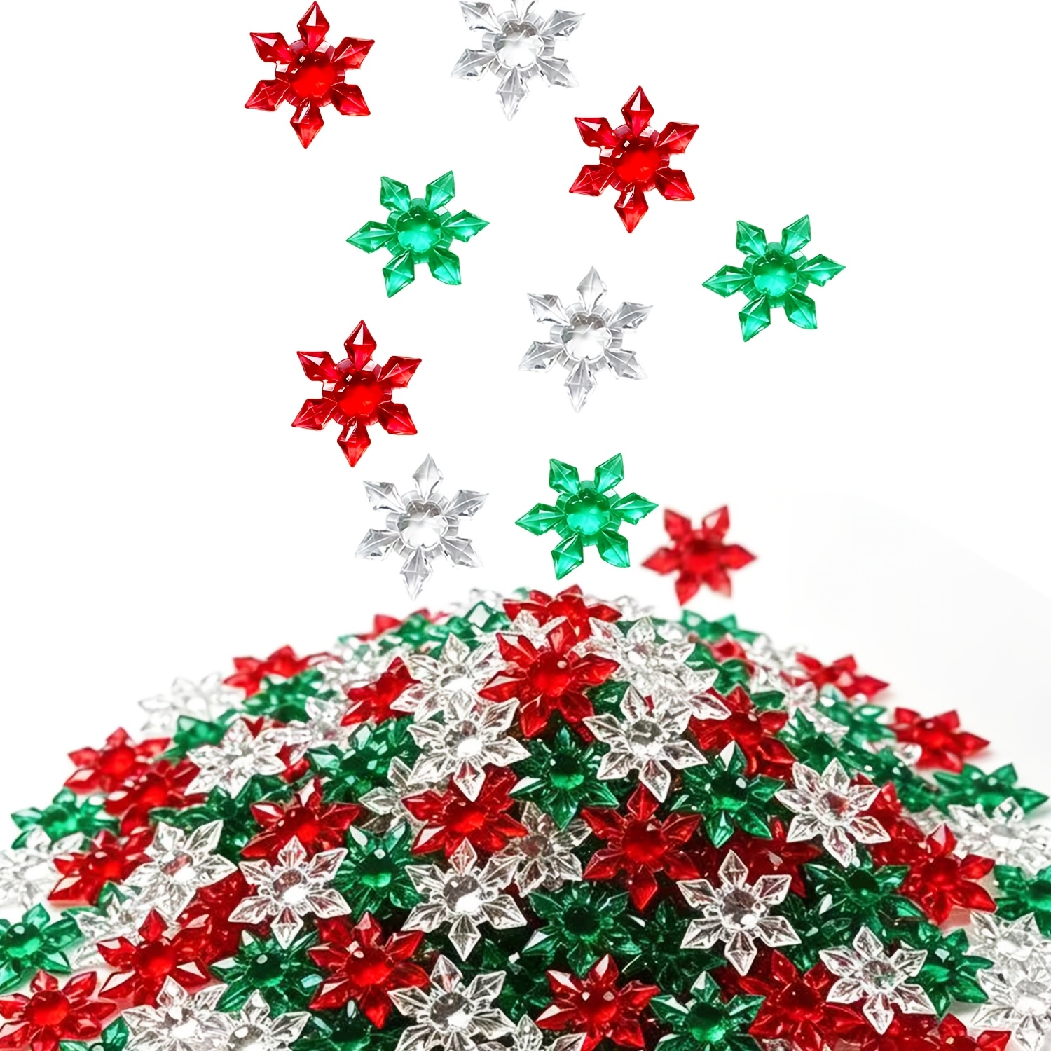 TEMU 81 Christmas Vase Filler Snowflake Table Scatter, Suitable For Diy Crafts, Home Decor, Parties, Christmas, New Year, Winter, Wedding Decorations