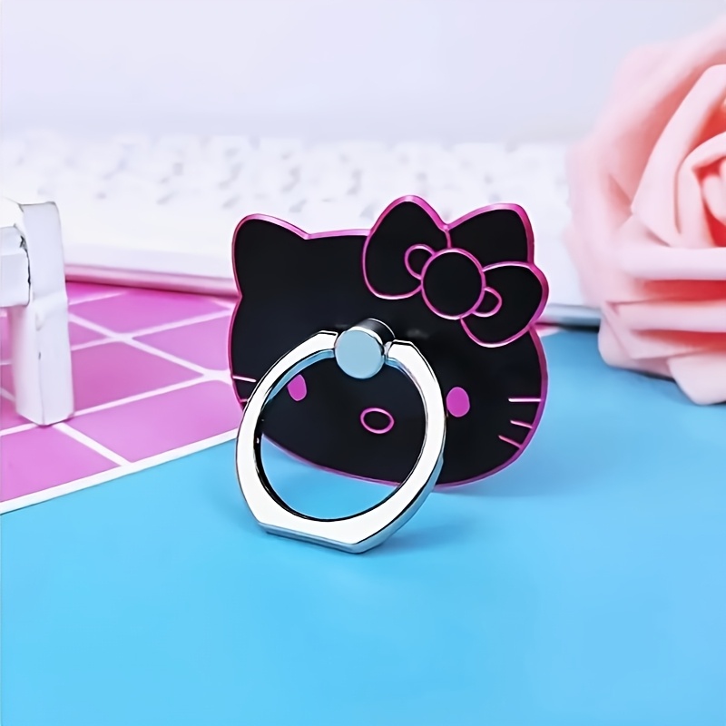 E-shop Sanrio für for hello kitty Handyhalter, Aluminiumlegierung Material, Niedliches Cartoon-Katzen-Design, Universelle , Faltbarer Fingerständer,