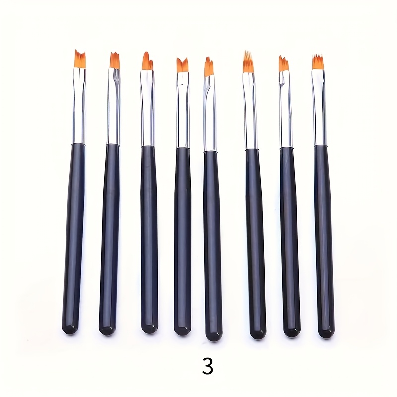 TEMU 8pcs Nail Art Brushes Set, Nail Art Design Tools, 3d Builder Nail Gel Brush, Professional Acrylic Nail Drawing Pen, Nail Art Brush For Manicure